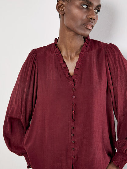 Ruffled collar blouse
